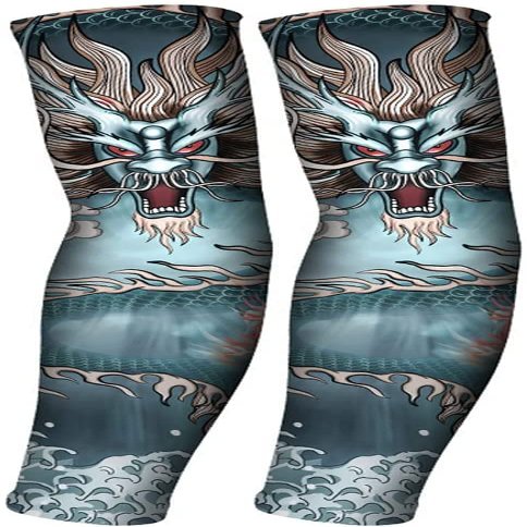 IPENNY Unisex Anti Slip Tattoo Sleeves UV Protection Arm Cover Temporary Sun Skin Protector for Men Women Cosplay Halloween Accessories