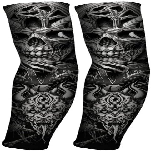 IPENNY Unisex Anti Slip Tattoo Sleeves UV Protection Arm Cover Temporary Sun Skin Protector for Men Women Cosplay Halloween Accessories