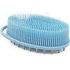 Blue Silicone Exfoliating Body Shower Scrubber Brush - Soft for Kids & Adults, All Skin Types view 1