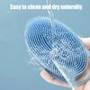 Blue Silicone Exfoliating Body Shower Scrubber Brush - Soft for Kids & Adults, All Skin Types view 3
