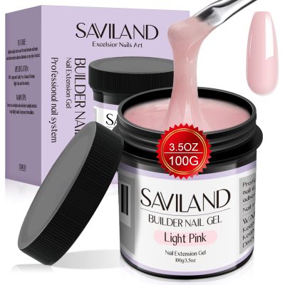 SAVILAND 100 G Builder Gel for Nails - 3.5 oz Light Pink Nail Builder Gel for Nail Extension Nail Art Manicure Starter for Professional Nails Salon Home DIY