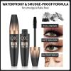 4D Silk Fiber Lash Mascara Waterproof Long Lasting Lengthening Mascara Black Volume and Length Natural Mascara Smudge Proof Mascara Make Voluminous Eyelashes Charming Eye Makeup view 2