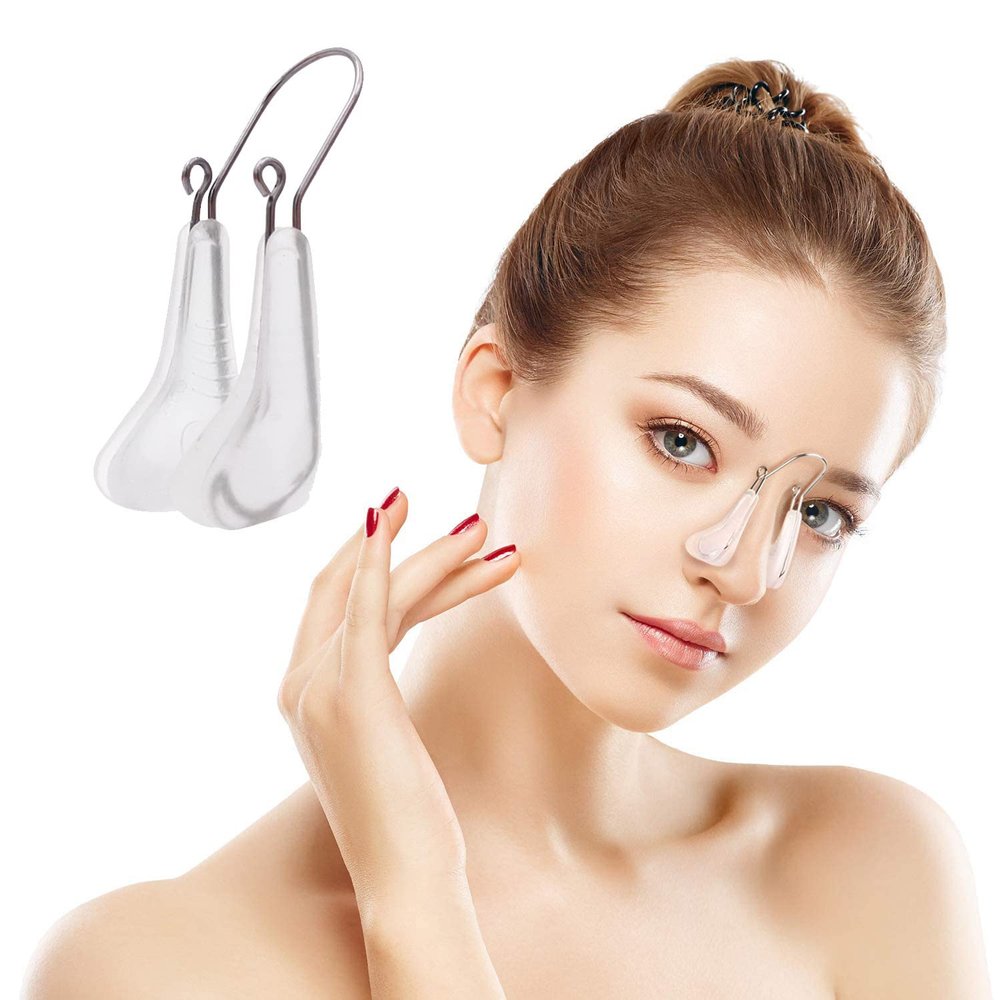 BSlocator Nose Shaper Silicone Nose Lifter Clip Nose Bridge Straightener Corrector Nose Slimmer Device Nose Up Lifting Clips Tool for Wide Noses, White