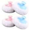 Large Fluffy Powder Puff Body Cosmetic Powder Pads Talcum Powder Puff Plush Loose Powder Pads with Short Handle for Face Body Makeup Blue Pink 4pcs view 1