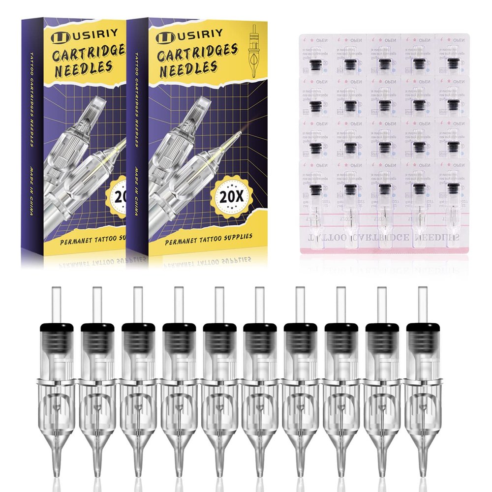 Tattoo Needles Cartridge Disposable Needles, Usiriy 40pcs Professional Tattoo Cartridge Needles Assorted Mixed 3RL 5RL 7RL 9RL Standard #12 Round Liner Needles Agujas De Tatuajes De Cartucho