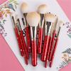 LLLY Makeup Brush 10 Christmas Makeup Brushes Red Fiber Hair Makeup Brushes Beauty Tools Makeup Brush Set (Color : Red, Size : 10pcs) view 3