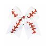 BBTDIN White Softball Hair Clips Bow Ponytail Holder for Cheer Girls view 2