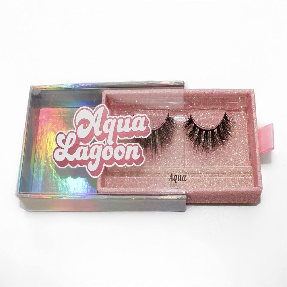 Aqua Lagoon Glam | Fluffy Lashes | Wispy Lashes | Natural Lashes | Mink Lashes (Aqua)