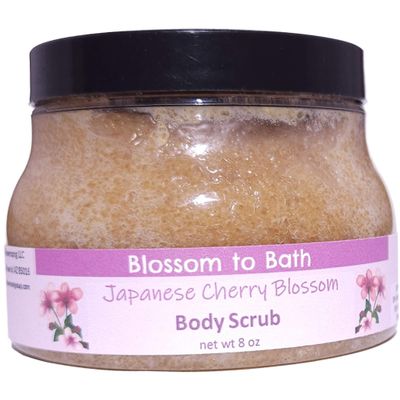 Japanese Cherry Blossom Body Scrub (8 Ounce) - Phthalate Free Fragrance - Smooths & Refreshes With Natural Exfoliation with an Elegantly Blossoming Scent