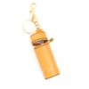 Cockatoo Nappa Leaeher Zipper Lipstick Holder Keychain Chapstick Case with Keyring (Pumpkin) view 2