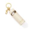 Cockatoo Nappa Leaeher Zipper Lipstick Holder Keychain Chapstick Case with Keyring (Beige) view 2
