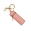 Cockatoo Nappa Leaeher Zipper Lipstick Holder Keychain Chapstick Case with Keyring (Strawberry) view 1