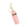 Cockatoo Nappa Leaeher Zipper Lipstick Holder Keychain Chapstick Case with Keyring (Strawberry) view 2