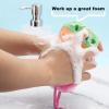 BTYMS 3 Pieces Exfoliating Bath Sponge Body Sponges Shower Loofah Soft Bathing Pouf Foam Lufa Body Scrubber view 4