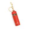 Cockatoo Nappa Leaeher Zipper Lipstick Holder Keychain Chapstick Case with Keyring (TrueRed) view 2