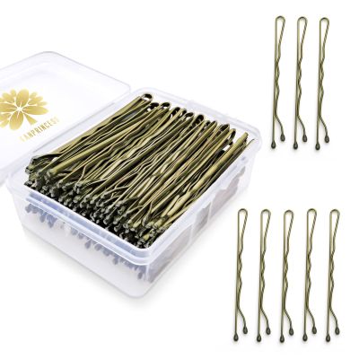 KANPRINCESS 100PCS 2.4Inch Bobby Pins Bronze,Pain-Free Bobby Pins for All Hair Types,Hair Pins for Women Girls,Hairpins for Buns with Box(Bronze)