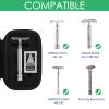 Linkidea Hard Travel Case Compatible with Vikings, Merkur, Shaving Revolution Double Edge Safety Razor, Storage Box Organizer for Safety Razor & Shaving Attachments (Lychee Vegan Leather), Black, view 2