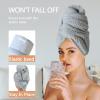 Chloven Jumbo Large Microfiber Hair Towel Wrap for Women,Anti Frizz Hair Drying Towel with Elastic Strap,Super Absorbent,Ultra-Soft Extra Large Hair Wrap Towels,Fast Drying Hair Turbans for Wet Hair view 3