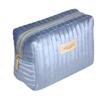 Benevolence LA Plush Velvet Small Makeup Bag for Purse | Cosmetic Pouch, Travel Toiletry Organizer for Women, Quilted Bag for Accessories - Periwinkle Blue view 1