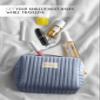 Benevolence LA Plush Velvet Small Makeup Bag for Purse | Cosmetic Pouch, Travel Toiletry Organizer for Women, Quilted Bag for Accessories - Periwinkle Blue view 4
