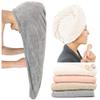 ROLSHOL Extra Large 4 Pack Microfiber Hair Towel Wrap for Women Super Absorbent & Quick Dry Hair Drying Towels with Button, Hair Turbans for Curly Hair Long & Short Hair - Anti-Frizz view 1