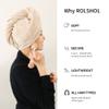 ROLSHOL Extra Large 4 Pack Microfiber Hair Towel Wrap for Women Super Absorbent & Quick Dry Hair Drying Towels with Button, Hair Turbans for Curly Hair Long & Short Hair - Anti-Frizz view 3