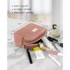 Benevolence LA Plush Velvet Large Makeup Bag for Travel | Cosmetic Pouch, Toiletry Organizer for Women, Large Capacity Bag for Accessories, Quilted Purse - Dusty Pink view 3