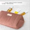 Benevolence LA Plush Velvet Large Makeup Bag for Travel | Cosmetic Pouch, Toiletry Organizer for Women, Large Capacity Bag for Accessories, Quilted Purse - Dusty Pink view 4