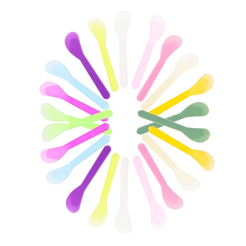 FRCOLOR 100pcs Mixed Color Facial Mask Spatulas Lightweight Cream Extract Tools for Skincare Masks and Beauty Application for Cream Serum and Peel Use