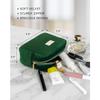 Benevolence LA Plush Velvet Large Makeup Bag for Travel | Cosmetic Pouch, Toiletry Organizer for Women, Large Capacity Bag for Accessories, Quilted Purse - Emerald Green view 3