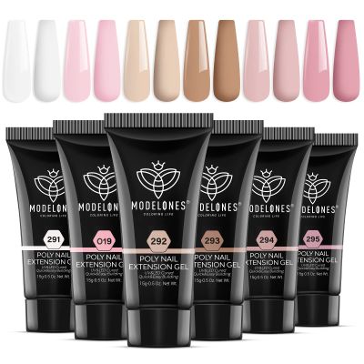 modelones Poly Extension Gel Kit for Nail 6 Colors Pink Nude Collection
