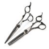 WGGTX Professional Hair Cutting Shears, Professional 6 inch Black Damascus hair cutting scissors Flower screw haircut thinning barber cut shears Hairdressing scissors (Color : Set with bag) view 2