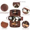 BNSPOCKET Personalized Leather Travel Toiletry Bag for Men, Large Travel Bathroom Shaving Dopp Kit, Large Cosmetic Bag Waterproof view 2