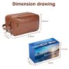 BNSPOCKET Personalized Leather Travel Toiletry Bag for Men, Large Travel Bathroom Shaving Dopp Kit, Large Cosmetic Bag Waterproof view 3