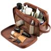BNSPOCKET Personalized Leather Travel Toiletry Bag for Men, Large Travel Bathroom Shaving Dopp Kit, Large Cosmetic Bag Waterproof view 2