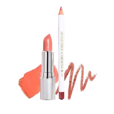 Honeybee Gardens Lip Liner + Lipstick Bundle, Zen & South Beach