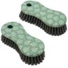 2-Pack Heavy Duty Scrub Brushes for Kitchen & Bathroom  Ergonomic Handheld Cleaning Brush with Printed Design  Medium Bristles for Tile, Grout, Sink, and Tub view 1