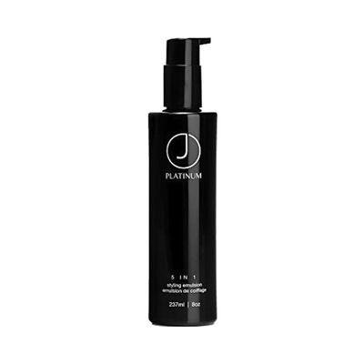 J Beverly Hills Platinum 5 In 1 Leave-in Styling Emulsion Cream with Argan Oil for Heat Protection, 8 Oz