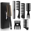 Stylemate Men's Hair Styling Combs and Brush Set - Roller Brush for Adding Volume, Pompadour, Slicked-back, Fauxhawk, Undercut Styling Combs view 1