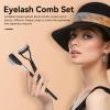 2pcs Eyelash Comb Set, Folding Lash Separator Stainless Steel Teeth Eyelash Grooming Brushes Travel Eye Lash Comb view 2
