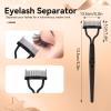 2pcs Eyelash Comb Set, Folding Lash Separator Stainless Steel Teeth Eyelash Grooming Brushes Travel Eye Lash Comb view 4