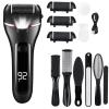 zikillya Electric Foot Callus Remover, 16 Pack Foot File Pedicure Kit Tools,Waterproof Foot Scrubber Dead Skin Remover with 3 Roller Heads & 2-Speed Power Pedicure Tools for Feet Hands Heel (Black) view 1
