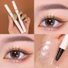 Liquid Glitter Eyeliner Lying Silkworm Pen, Diamond Glitter Eyeshadow Liner Pencil, Body Face Highlighter Long lasting Waterproof Quick-dry Matte Pink Silkworm Champagne Gold Eyeliner Pen view 3