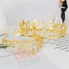 AOPRIE King & Queen Tear Drop Tiara and Crown for Women Men Crystal Hair Accessories for Wedding Prom Bridal Birthday Party Halloween Costume Christmas Gifts Gold Princess Tiara for Girls Boys view 2