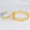 AOPRIE King & Queen Tear Drop Tiara and Crown for Women Men Crystal Hair Accessories for Wedding Prom Bridal Birthday Party Halloween Costume Christmas Gifts Gold Princess Tiara for Girls Boys view 3