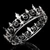 AOPRIE King & Queen Tear Drop Tiara and Crown for Women Men Crystal Hair Accessories for Wedding Prom Bridal Birthday Party Halloween Costume Christmas Gifts Silver Princess Tiara for Girls Boys view 4