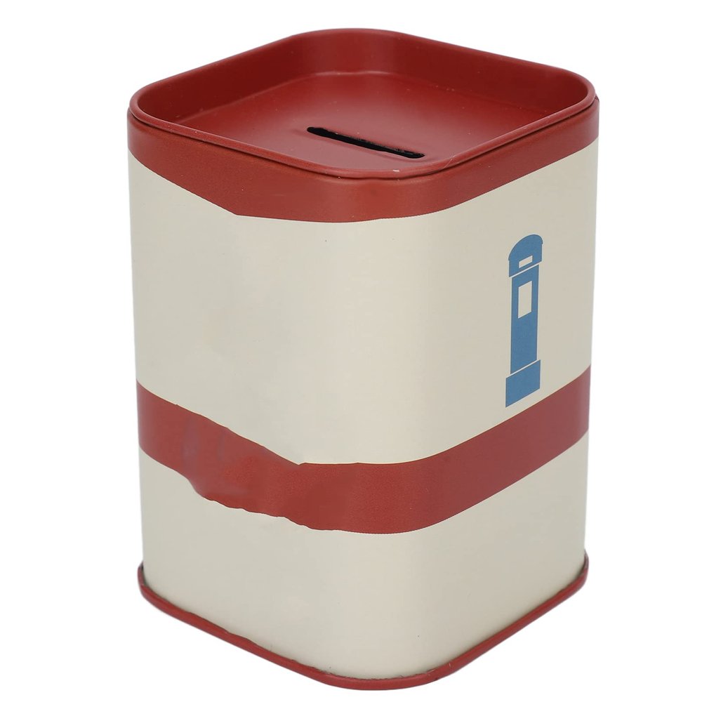 Blade Disposal Bank Large Capacity Iron Blade Disposal Case with Detachable Cover & Top Opening, Sharps Blade Storage Box for Barbers, Salons, Home & Reusable Safety Container (Red)