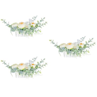 KALLORY 3pcs Bridal Hair Accessories Handmade Floral Hair Comb for Bridesmaids Flower Girls Versatile Wedding Headdress Delicate Design Random Two Patterns for Weddings and Special