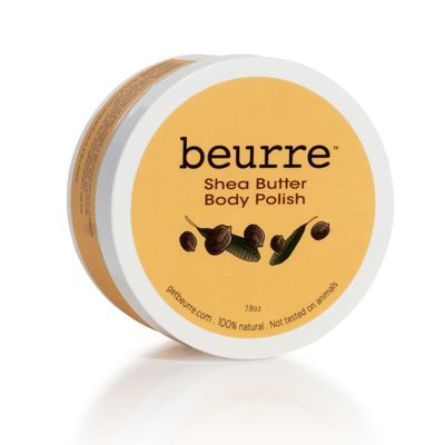Beurre Shea Butter Body Polish Sugar Scrub with Skin Nourishing Oils for All Skin Types - Vegan Skin Care, Light, Non-Greasy - Soothing, Hydrating, Non-Toxic | 7.8 oz.