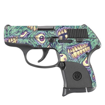 MightySkins Glossy Glitter Skin Compatible with Ruger LCP 380 - Eyes and Teeth | Protective Durable High-Gloss Glitter Finish | Easy to Apply, Remove, and Change Styles | Made in The USA